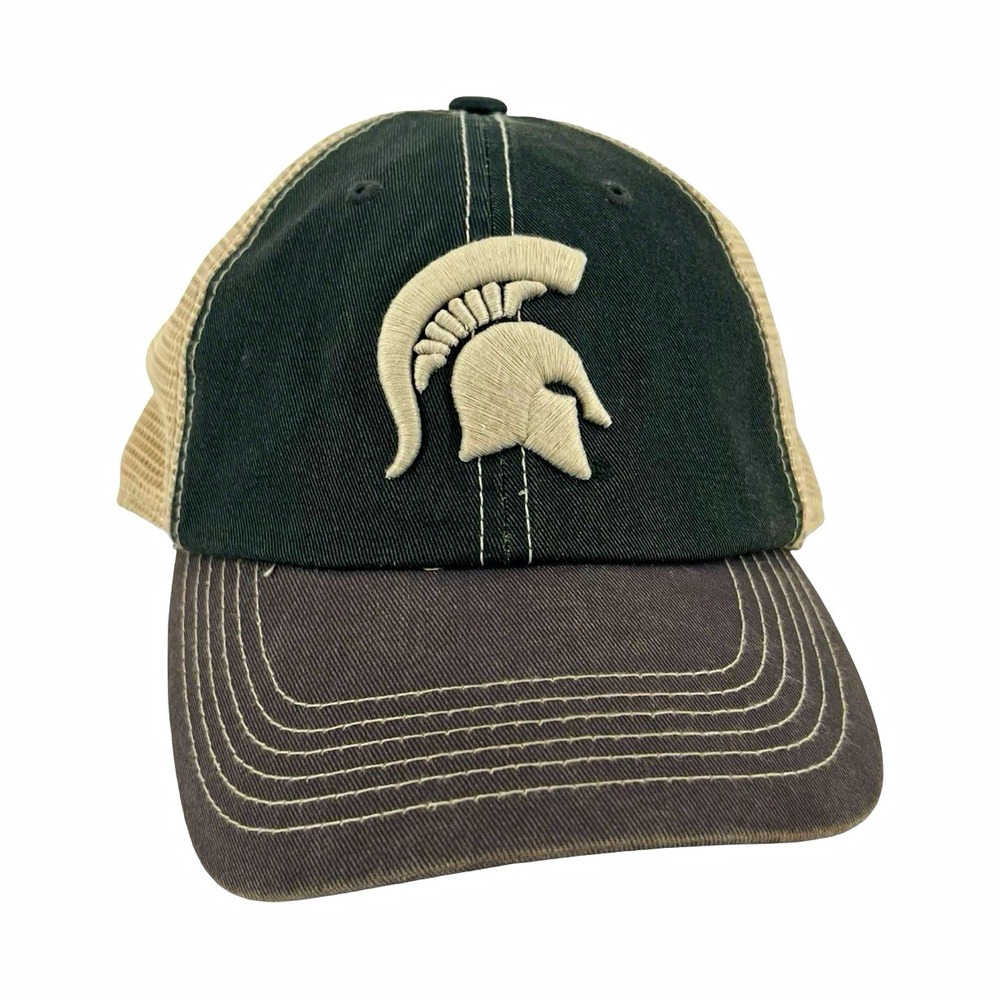 Michigan State Spartans Hat Top of the World Green Mesh Trucker Snapback NCAA